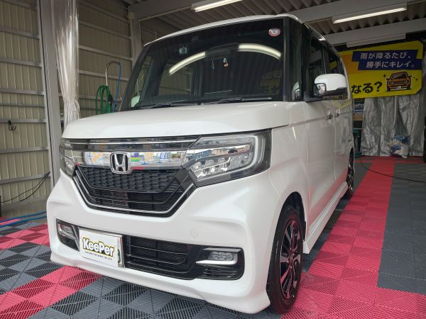 ホンダ　N-BOX　手洗い洗車　冬汚れ除去