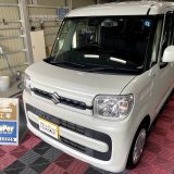 【三条市】スズキ / スペーシアのパールホワイトに極上のツヤ＆雨の日の視界も快適！ダイヤモンドキーパー施工事例